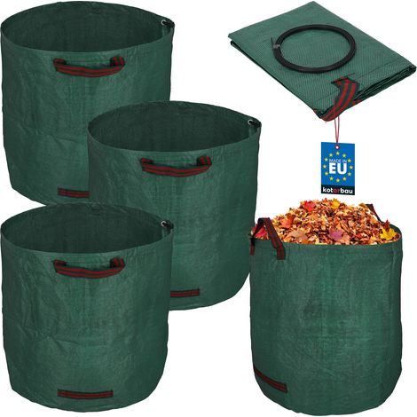 Cesto da giardino per foglie ed erba, rotondo, pieghevole, 270 L, set da 3