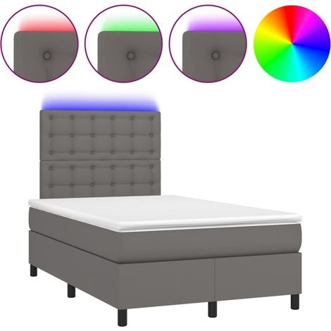 Maison Exclusive - Boxspringbett mit Matratze & LED Grau 120x200