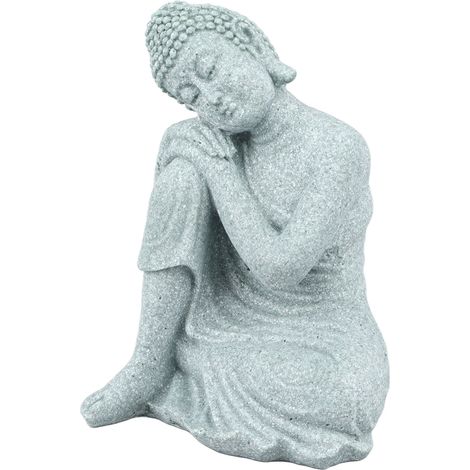 Cette petite figurine de Bouddha est finement sculptée dans du grès vert, idéale pour décorer les aquariums et incarner l'esthétique du bouddhisme zen. (1/5)