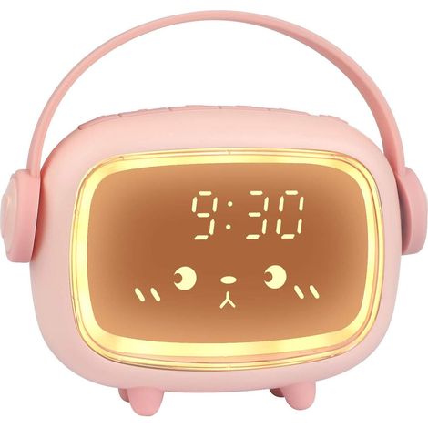 Niedlicher digitaler, sprachaktivierter Wecker mit Nachtlicht, Schlummerfunktion und Ladefunktion (1/5)