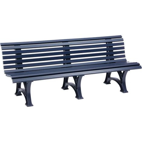 [NEUWERTIG] B-Ware Gartenbank Borkum 4-Sitzer Parkbank wetterfest Kunststoff blau 200cm Gartenmöbel (1/2)