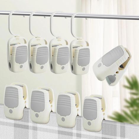 Lot de 9 cintres à pinces en plastique ultra-résistant, pivotants, pour la maison et les voyages. Organisateur de garde-robe idéal pour la maison et les voyages.