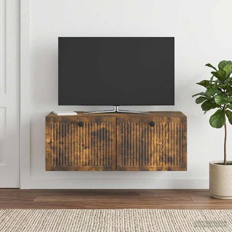 vidaXL Wall-Mounted TV Cabinet Smoked Oak 78.5 x 41 x 30 cm (1/5)