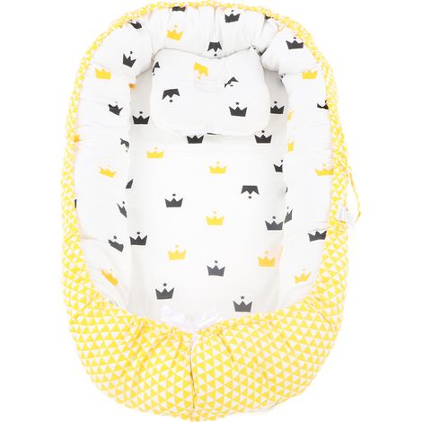 Couverture de transat pour bébé pliable, douce, respirante, lavable et amovible, motif couronne jaune, 50 x 85 cm (1/5)