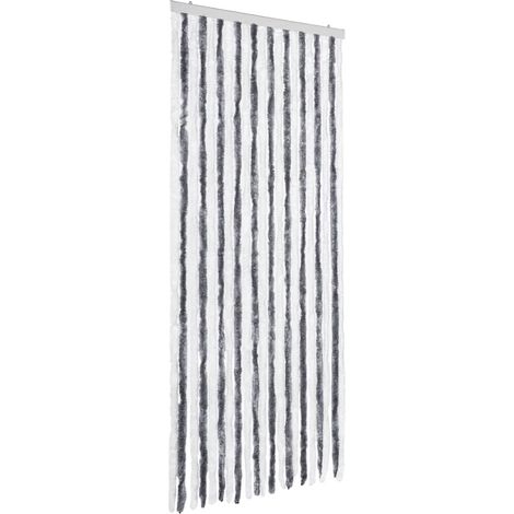 Moustiquaire Gris et blanc 90x200 cm Chenille