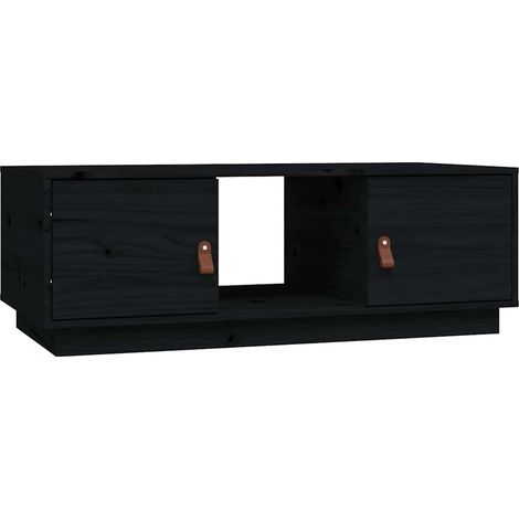Maison Exclusive - Tavolino da Salotto Nero 100x50x35 cm Legno Massello di Pino (1/5)