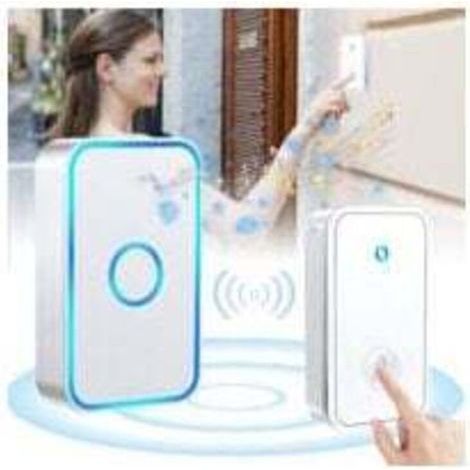 Plug-in wireless doorbell, 150 meters, waterproof electronic chime with LED flash, 60 melodies and 5-level volume control, suitable for home use (1/4)