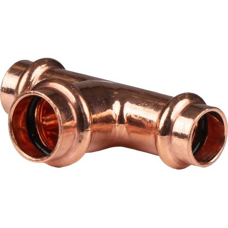 Kupfer Pressfitting T-Stück Mittelgang erweitert 15 x 18 x 15 mm V+M-Kontur DVGW