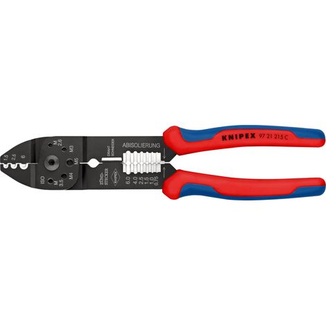 KNIPEX 97 21 215 C Pinza per capicorda con manici multicomponente verniciata nera 230 mm