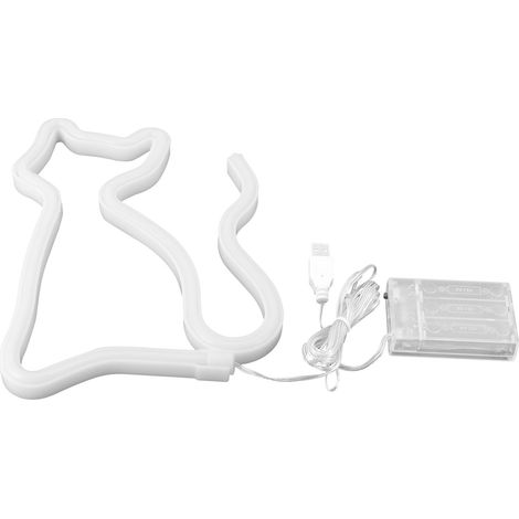 Décoration murale lumineuse LED en forme de chaton néon, idéale pour les demandes en mariage, les mariages, les réunions de famille, les anniversaires, les chambres d'enfants. Alimentation USB ou pile (1/5)