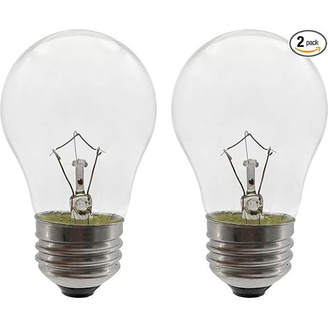Ampoule de four de 40 watts, compatible avec les appareils électroménagers tels que fours, cuisinières, réfrigérateurs et fours à micro-ondes. Douille E26 (taille moyenne), lot de 2. (1/5)