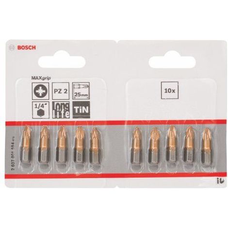 Embouts de vissage MAXGRIP pour vis à empreinte Pozidriv PZ2 25mm - BOSCH - 2607001594 (1/2)