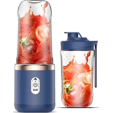 Mixeur Portable - 400 ml - 6 Lames Acier Inoxydable - Batterie 12000 mAh - Pour Smoothies Jus Milk-Shakes - 1 Pièce