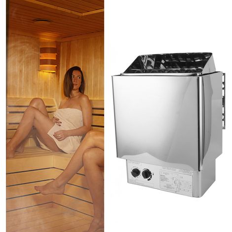 Elektrischer Saunaofen aus Edelstahl (6 kW) mit integriertem 110-V-Controller für Spa, Sauna, Fitnessstudio, Gewerbe oder Privatgebrauch (1/5)