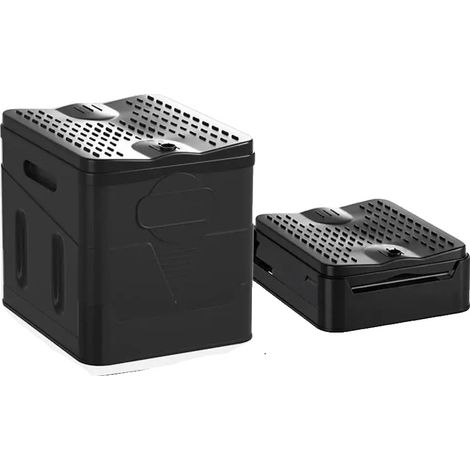 Tragbare Toilette, langlebiges Gummi-Material, kompaktes Design, Schwarz (1/2)