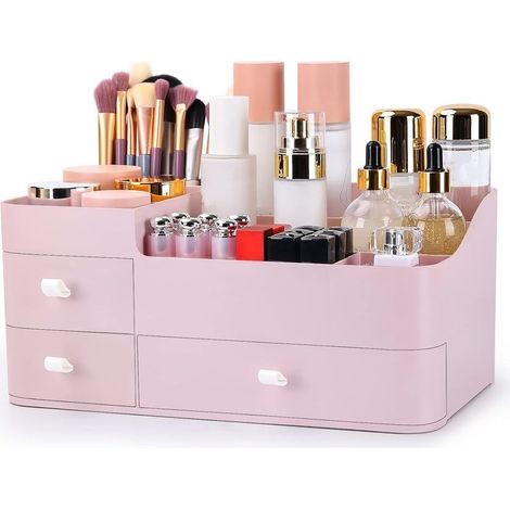 Organisateur de maquillage à tiroir grande capacité – Rangement multi-usage pour les cosmétiques de soin et plus encore. Idéal pour la coiffeuse, la salle de bain et la chambre. (1/5)