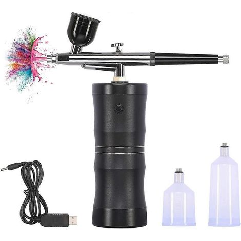 Airbrush-Set, wiederaufladbarer Akku-Airbrush-Kompressor, handliche Dual-Action-Airbrush-Pistole, Mini-Airbrush-Set, tragbare Airbrush für Friseure und Nageldesigner (1/5)