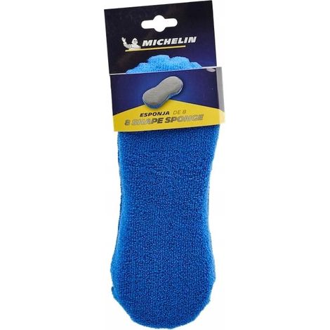 Esponja de microfibra MICHELIN con forma de ocho y malla para lavar coches. (1/5)
