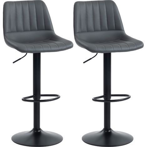Tabourets de bar rétro réglables 2 pièces avec repose-pieds 43x49,5x111 cm