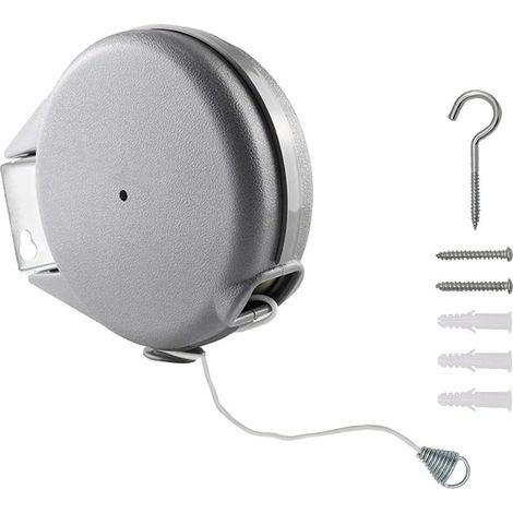 Corde à linge rétractable 12m – Corde en PVC haute résistance – Support mural pour salle de bain et jardin – Charge jusqu'à 20,4 kg (1/5)