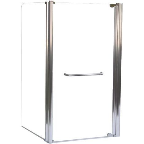Ondee – Pare-baignoire 2 volets en verre trempé transparent – Dimensions L120 x H140 cm – Installation réversible – Profilé en aluminium chromé (1/3)