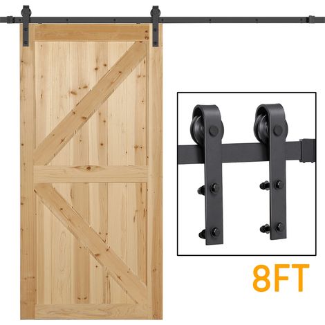 Yaheetech 8ft/244 cm Kit de Rail de Porte Coulissante Système de Porte suspendue pour garage cuisine chambre