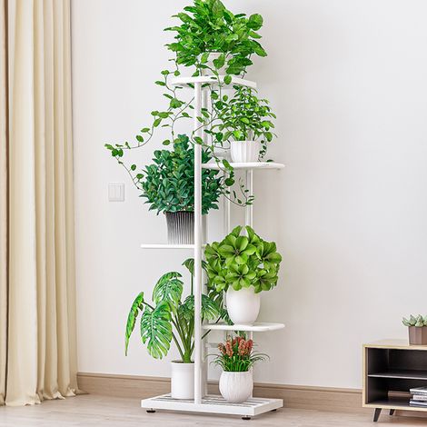 Présentoir à 5 niveaux pour Pots de fleurs, support pour plantes, échelle de rempotage, jardinière, étagère de rangement robuste pour plantes en pot (1/5)