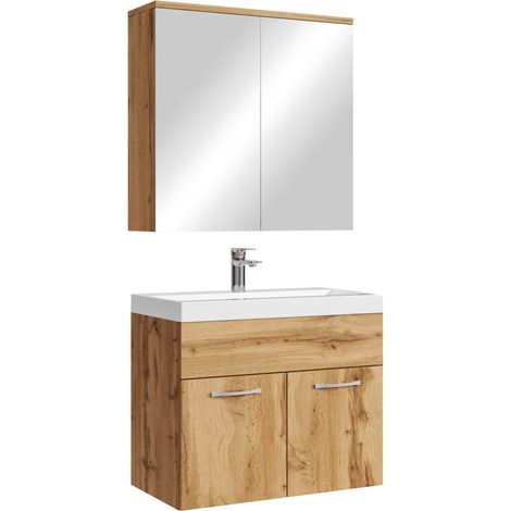 Mobile da bagno Montreal 01 60cm Rovere - armadietto a specchio (1/5)