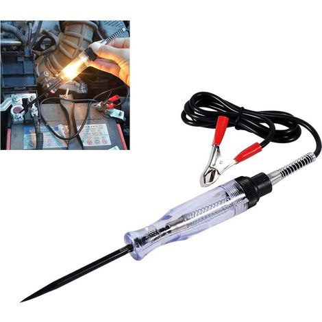 Elektrischer Stromkreisprüfer, Auto 6V 12V 24V DC Spannungsprüfer für LKW- und Fahrzeugstromkreise Fahrzeugvoltmeter mit langer Stiftsonde