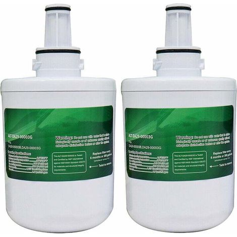 2er-Pack Wasserfilter-Ersatz für Kühlschrank mit Gefrierfach DA29-00003G, DA29-00003F, HAFIN1, HAFIN1/EXP, DA29-00003B, DA29-00003A, DA97-06317A, RFC1100A FLITI (1/4)