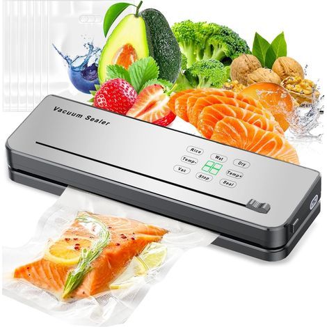 Machine Sous Vide Alimentaire 8 en 1 Avec Contrôle de la Température, Coupe-Aliments Intégré et Affichage LED Visible Pour la Conservation des Aliments Secs et Humides Avec 10 Sacs Sous Vide (1/5)