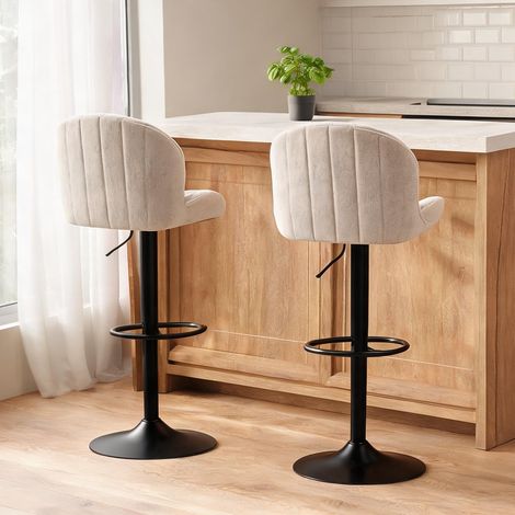 Tabouret de bar beige en poliestere acciaio 50 x 48 x 115 cm (1/5)