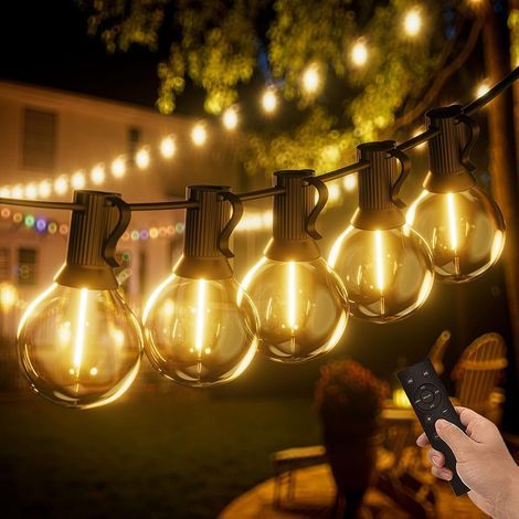 Lichterketten, 30 m LED G40 Kunststoff, IP45 wasserdicht, dimmbar mit Fernbedienung, für Terrasse, Gartenparty (1/5)