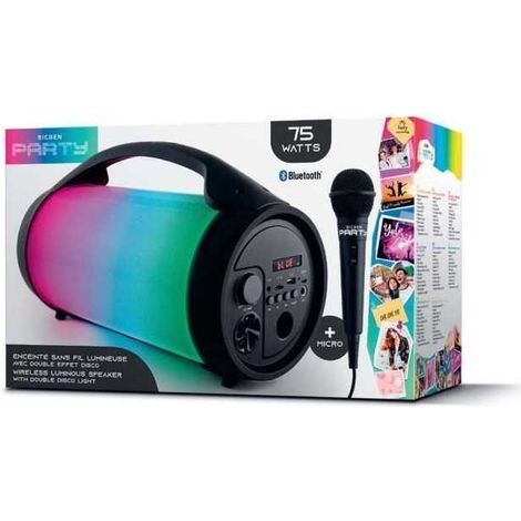 BIGBEN PARTYBTPRO Wireless Lautsprecher - Bluetooth - USB - Micro SD - AUX-IN - 38cm - 75W - Mit kabelgebundenem Mikrofon (1/3)