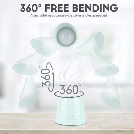Lampe de Bureau LED Enfant Verte 24 LED 3 Niveaux Intensité Réglable USB Rechargeable (1/4)
