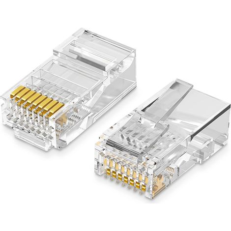 Conector par trenzado UTP RJ45 8P8C Cat. 5 5e transparente 100uds. (1/5)