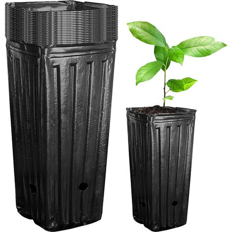 Lot de 20 Pots de Pépinière Noirs Profonds - Conteneurs Réutilisables pour Semis, Plantes de Jardin ou Fleurs