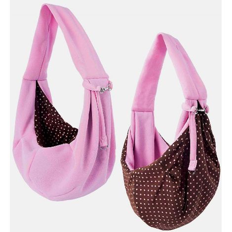 Sac de transport pour chien et chat rose, porte-animal en écharpe à une épaule, housse porte-animal pour promenade (1/5)