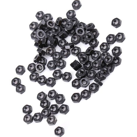 100 écrous hexagonaux métriques en acier au carbone M2 - Fixation compatible boulonnerie - Résistants et durables - Lot économique (1/5)