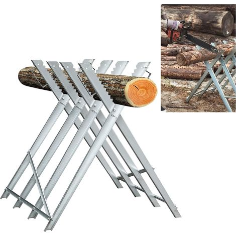 Chevalet de tronçonneuse en métal galvanisé 81 x 80 x 80 cm Charge maximale : 150 kg (1/5)
