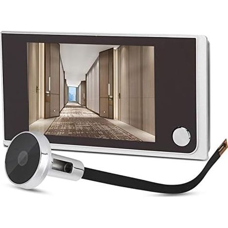 Sonnette électronique œil de chat, sonnette visuelle grand angle de 120 degrés, écran LCD de 3,5 pouces, visionneuse domotique pour bureau-AquaForge