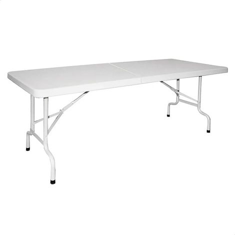 Tavolo da giardino pieghevole wellhome 180x75 cm metallo resistente (1/2)