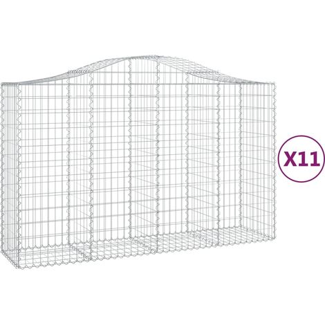 Maison Exclusive - Gabionen mit Hochbogen 11Stk. 200x50x120/140cm