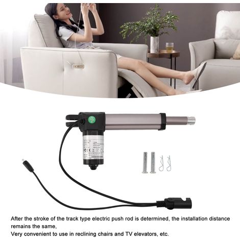 Ortviai Vérin linéaire électrique 24 V, course 92 mm, charge max. 2000 N, pour canapé motorisé, fauteuil de massage et mobilier intelligent (1/4)