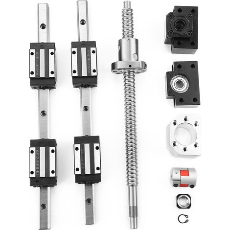 Rail de guidage linéaire 2 pièces HGR15-300mm et 1 vis à billes RM1605-300mm Kit BF12/BK12