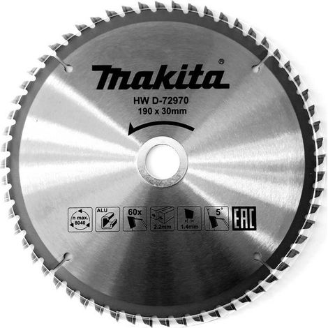 Lame de scie pour aluminium Makita 190x2 2x30 0 mm Z60 5°