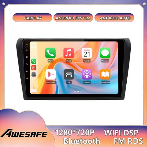 AWESAFE Autoradio Android 13 für Mazda (2003-2009) 6GB+128GB mit 9'' Touchscreen CarPlay GPS WiFi USB SD Bluetooth Android Auto (1/5)