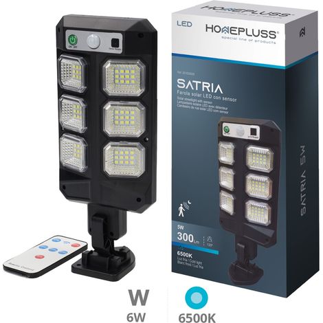 Farola solar LED Satria con sensor de movimiento y crepuscular 5W 6500K (1/5)