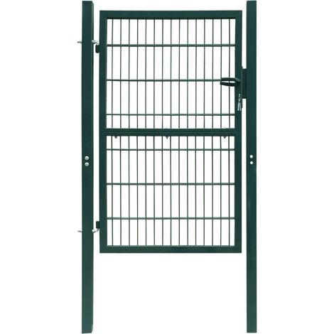 Puerta de valla 2D (individual) Verde 100x180 cm vidaXL (1/2)