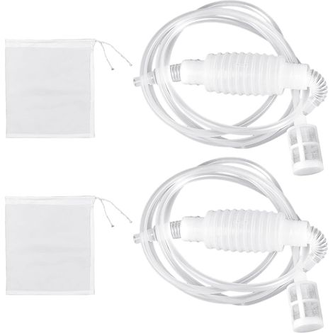 2 Pièces Pompe À Vin Manuelle, Tuyau Siphon 2 Mètres, Sac Filtrant 8x10 Cm, Accessoire Vinification Maison (1/5)